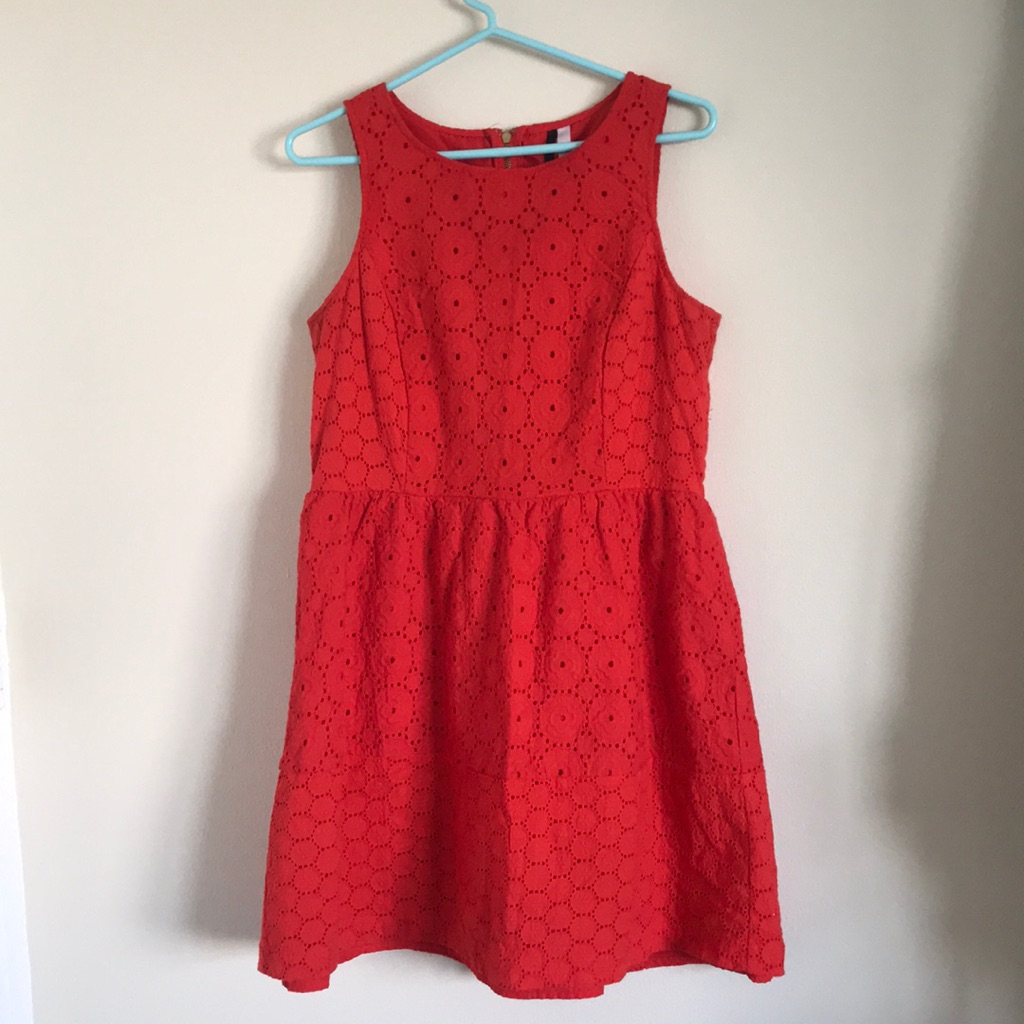 Orange Eyelet Dress